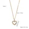 Elegante y de Moda Lujoso Colgante de Corazón Dopamina Incrustado con Circonita Acero Inoxidable Chapado en Oro de 18 Quilates Collar para Mujer Versátil