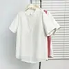 Camiseta de moda de dos piezas falsas para mujer, talla grande, nuevo estilo de verano 100 kg, top versátil de manga corta con cuello redondo para damas de talla grande 9878