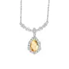 Collar de Plata de Ley S925 Topacio Natural Amatista Estilo Europeo y Americano Cadena para Clavícula Forma de Gota Accesorios para Vestido de Noche de Mujer