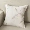 Almofada Jacquard de Veludo Estilo Vintage Cremoso para Sofá Sala de Estar Almofada de Costas Luxo Leve Retro Travesseiro de Cabeceira Pousada Folhas