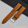 En stock Nuevo Vintage Cuero de Caballo Loco Genuino Correa Universal 19 MM 21 MM Suave Mate Hebilla de Liberación Rápida Capa Superior Correa de Cuero Genuino