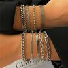 Pulseira Cubana de Aço Titânio Inoxidável, Moda Ins Europeia e Americana, Hip Hop Tendência, Versátil para Casais, Simples, para Homens e Mulheres