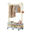 Perchero estilo Dopamina, perchero simple de pie, móvil con ruedas, perchero engrosado para dormitorios estudiantiles