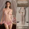 Lencería Transparente con Escote Abierto, Pijama de Encaje tipo Campana para Parejas, Bata Qqny, Efecto Adelgazante para Pechos Pequeños, Lencería Erótica de Tallas Grandes