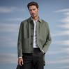 Chaqueta Casual de Color Sólido para Hombre de Primavera y Otoño de Manga Larga de un Solo Botón Ropa de Trabajo Camisa Multibolsillos para Hombre Transpirable Cuello Revatible