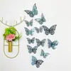 Criativos adesivos de parede autoadesivos 3D tridimensionais de borboleta voadora oca de dez cores, adesivos de decoração para casa para celebração de feriado DIY C