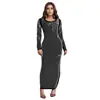 C7417 Moda Europeia e Americana Transfronteiriça Aliexpress Amazon Vestido Elegante Feminino Ajustado ao Corpo com Mangas Envoltas nos Braços e Pedras Quentes