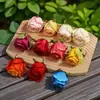 Cabeças de flores de rosa em pintura a óleo artificial, centro de botão de rosa, decoração de parede de rosa, buquê, flor para chapéu, fabricação de flores DIY
