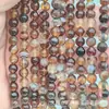 Zhiyue joyería línea de ágata rayada cuentas redondas rojas cuentas sueltas accesorios de joyería DIY semiacabados en stock