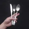 Juego de Cuchillo, Tenedor y Cuchara Cuadrados de Acero Inoxidable para Hotel Cocina Occidental Cuchillo y Tenedor para Steak, Cuchara de Mesa para el Hogar, Cuchara y Tenedor de Postre, Juego de Vajilla Brillante