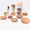 Tapa de Taza de Madera de Haya Natural, Tapa de Frasco de Almacenamiento Hermético de Madera Maciza, Tapa de Frasco Creativa de Madera Maciza con Sello de Anillo de Silicona, Personalización