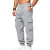 Pantalones deportivos de punto holgados para hombre, versátiles, de talla grande, para exteriores, casual, deportivos, con múltiples bolsillos, ropa de trabajo, europeos y americanos, transfronterizos de Amazon