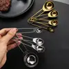 Conjunto de 4 Colheres Medidoras em Forma de Ovo de Aço Inoxidável, Ferramentas de Confeitaria, Colher Medidora Doméstica com Escala, Colher Medidora para Café, Farinha, Temperos