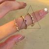 Anillo de apertura geométrica de circonita de lujo ligero para mujer, estilo coreano, sencillo, de alta gama, elegante y combinable, pulsera moderna.