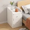 Mesita de noche pequeña, Estante de almacenamiento simple moderno, Gabinete lateral para vivienda de alquiler, Gabinete de almacenamiento para espacios estrechos