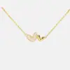 Collar Sencillo y Versátil Estilo Coreano con Forma de Corazón, Elegante Cadena para Clavícula con Colgante Doble Corazón, Romántico Regalo para el Día de San Valentín
