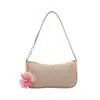 Bolso de Mano Cuadrado Pequeño Estilo Dulce de Moda Transfronterizo para Mujer, Nuevo Modelo Verano 2026, Bolso de Hombro Tejido de Paja con Bloques de Color, Bolso de Hombro de Moda
