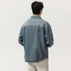 Roupas Masculinas Fengshe / Lançamento Primavera 2026 Camisa de Trabalho Lavada e Desgastada Jaqueta Jeans Casual Solta