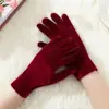 Guantes Elásticos de Terciopelo Dorado para Otoño e Invierno Hombres Color Sólido Elástico Guantes para Montar al Aire Libre Resistentes al Frío a Prueba de Viento Guantes de Baile para Mujeres