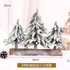 Arreglo de escritorio pequeño de Pe Scene de cedro Decoraciones navideñas de moda Adornos Árbol de Navidad Mini nevada flockada