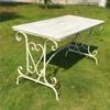 Mesa Moderna Simple de Metal Hierro Madera Maciza Antigua Balcón Ocio Mesa de Té Mesa y Sillas para Exterior Patio Jardín Mesa Muebles