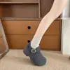 Nuevos Zapatos de Algodón para Mujer Otoño/Invierno 2025, con Suela Gruesa, Slip-On, Aumento Oculto de Altura de 7 cm y Forro de Felpa, Estilo Boken, para Personas Bajitas