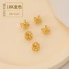 Bolsa de 18K color oro real que retiene el color, hueca, doble cara, toroide, con cuentas hechas a mano, pulsera DIY, collar, accesorios, materiales hechos a mano