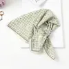Lenço Xadrez com Bolinhas Vintage de Alta Qualidade Lenço Decorativo para Cabeça Lenço de Seda Novo Estilo Primavera e Verão