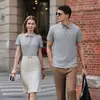 Roupas de Casal Estilo Coreano Roupas para Aula Roupas de Trabalho Camiseta Camisa Polo Estampada Camisa Publicitária Vestuário de Trabalho Roupas para Aula de Esportes Publicidade