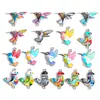 Accesorios para Joyería de Aleación con Goteo de Aceite DIY Colgante de Pájaro Gorrión Colorido Pulsera Llavero Colgante Decorativo W522