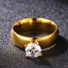 Anillos de pareja de diamantes de acero de titanio oro chapado en oro anillo para hombre y mujer joyería de acero inoxidable al por mayor personalidad