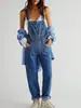 Macacão Jeans Lavado Verão 2026 Feminino Soltinho Estiloso para o Dia a Dia Casual Confortável Atacado