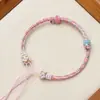 Novo Produto Flor de Gola Pulseira Corda Trançada Pulseira Semi-Acabada Estrela de Cinco Pontas Corda Vermelha Material para Fazer Sozinho Ferramenta de Polimento Joias