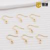 Pendientes de oro real chapados en cobre con gancho para la oreja, paquete de 14 quilates, hechos a mano, de plata, accesorios básicos