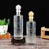 Atacado um Jin padrão dragão em relevo garrafa de vinho vidro espesso garrafa de vinho selada garrafa vazia de vinho branco garrafa de vinho branco cristal