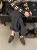 Zapatos Nuevos Retro de Cuadrado con Tacón Grueso para Primavera y Otoño 2025 Estilo Británico para Mujer Más Fáciles de Combinar Mocasines sin Cordones Zapatos Pequeños de Cuero