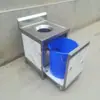 Mesa de Coleta em Aço Inoxidável Mesa para Restos de Comida Carrinho Pequeno Móvel para Escola Fábrica Cozinha Restaurante Lixo de Cozinha