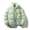 Chamarra acolchada de color liso con cuello alto para hombre y mujer, nueva de invierno 2026, gruesa, cálida, moderna, casual, para pareja