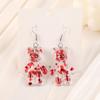 Venta caliente transfronteriza resina Día de San Valentín lentejuelas rojas amor rosa oso violento coreano aretes lindos