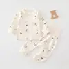 Conjunto de dos piezas para bebé para primavera y otoño, ropa de otoño para bebé y pantalones, algodón puro, Clase A, ropa interior ajustada sin costuras para bebés y niños pequeños