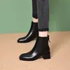 Botas Martin Retro Francesas com Zíper Lateral na Tornozeleira 2026 Novas Botas de Outono Inverno Bico Quadrado Botas Afuniladoras Botas Quentes de Algodão Femininas