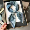 Lenço de Seda Pintura a Óleo Dunhuang Voador Azul Lenço Quadrado 70 Seda de Amora Lenço de Cabeça com Temperamento Lenço de Proteção para o Pescoço Feminino