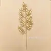 Pó de Glitter 46cm Galho de Natal com 7 Folhas Plásticas, Porta-Retrato de Árvore de Natal Decoração de Arranjo de Flores Estilo Europeu