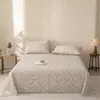 Conjunto de cama de quatro peças em tecido de linho grosso, estilo vintage, confortável, respirável, amigo da pele, artigos para casa