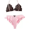 Comercio Exterior Transfronterizo Ropa Interior Sexy Tallas Grandes Europea y Americana Sexy de Tres Puntos con Volantes de Encaje Fuente de Dropshipping 1232