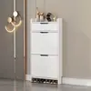 Zapatero abatible ultradelgado de 13 cm para uso doméstico, ultradelgado con cajón, puerta simple, de pie, gran capacidad, entrada, multicapa