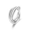 Joyería de Mano de Acero de Titanio Anillo Liso Personalizado de Moda para Hombres y Mujeres Collar de Anillo Triple Moderno Hip-Hop Simple Ins Joyería de Pareja Brillante