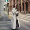 Gabardina alta gris ZLS para mujer, nueva gabardina extendida hasta el tobillo para primavera y otoño 2026, prenda exterior elegante