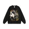 American Street Rock Retro Impresso Vintage Pesado Lavável Velho Camiseta de Manga Curta Base de Meia Manga da Moda