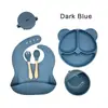 Plato de Cena de Silicona Babero para Bebé Tazón para Bebé Niños Vajilla Tenedor Taza para Snacks Anticaída traje Transfronterizo en stock Comer